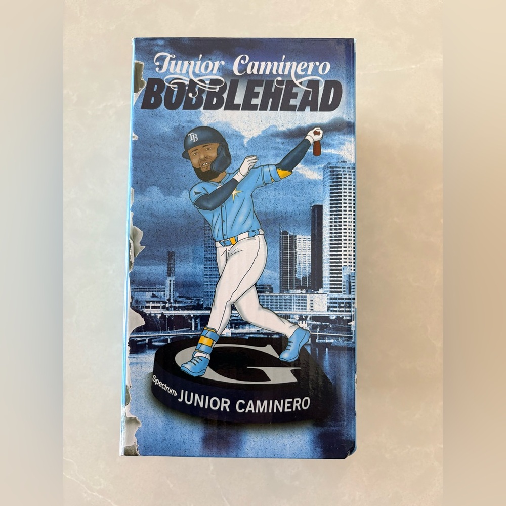 NIB Junior Caminero Tampa Bay Rays SGA Bobblehead 2025 Baseball Collectible